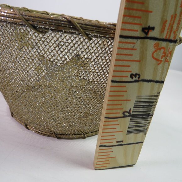 Star-y Champagne Gold Wire Basket (Glittered in Silver) very sturdy - Picture 7 of 10
